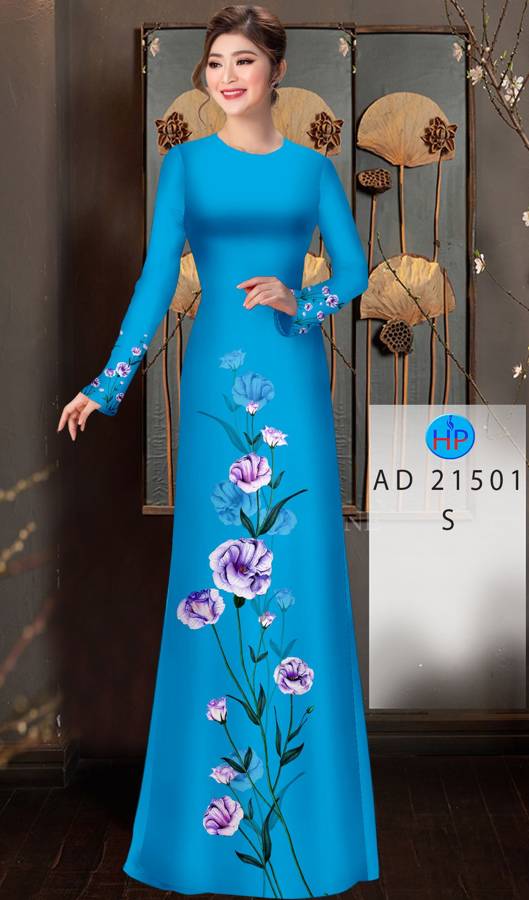 Vải Áo Dài Hoa In 3D AD 21501 2